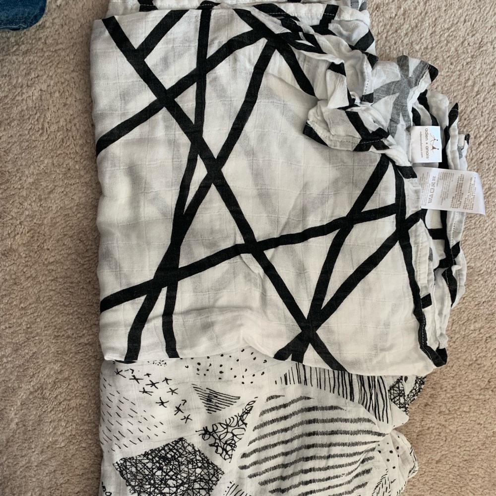 2 Aden and Anais swaddles